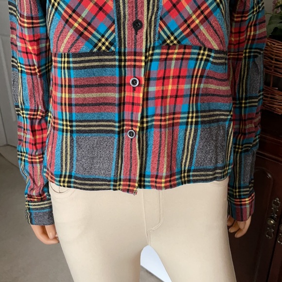 Topshop plaid button down cotton shirt - Picture 4 of 11